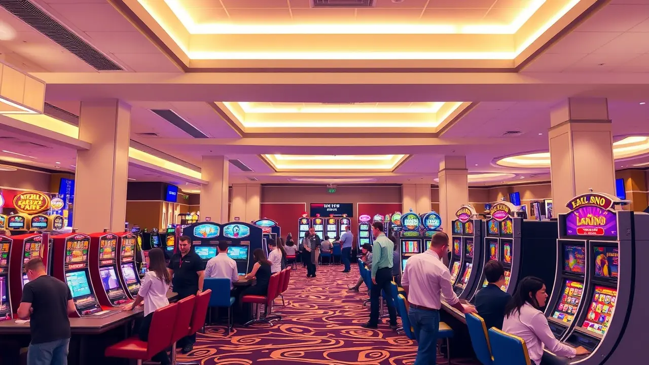 lighted casino floor